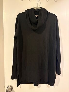 LOFT Black Cowl Neck Tunic Sweater